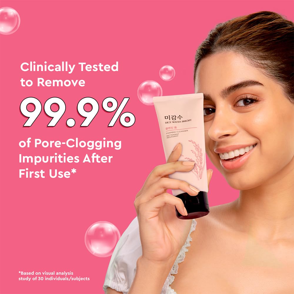 Korean Rice Water Bright Cleansing Foam - For All Skin Types